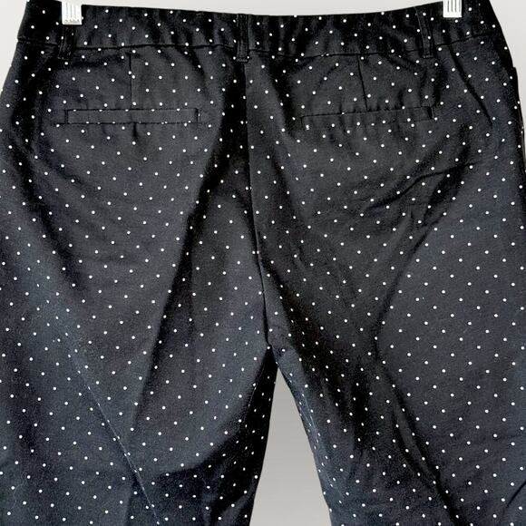 Liz Claiborne Classic Career Crop Tapered Ankle Pants Size 12 Black White Polka - Picture 8 of 13
